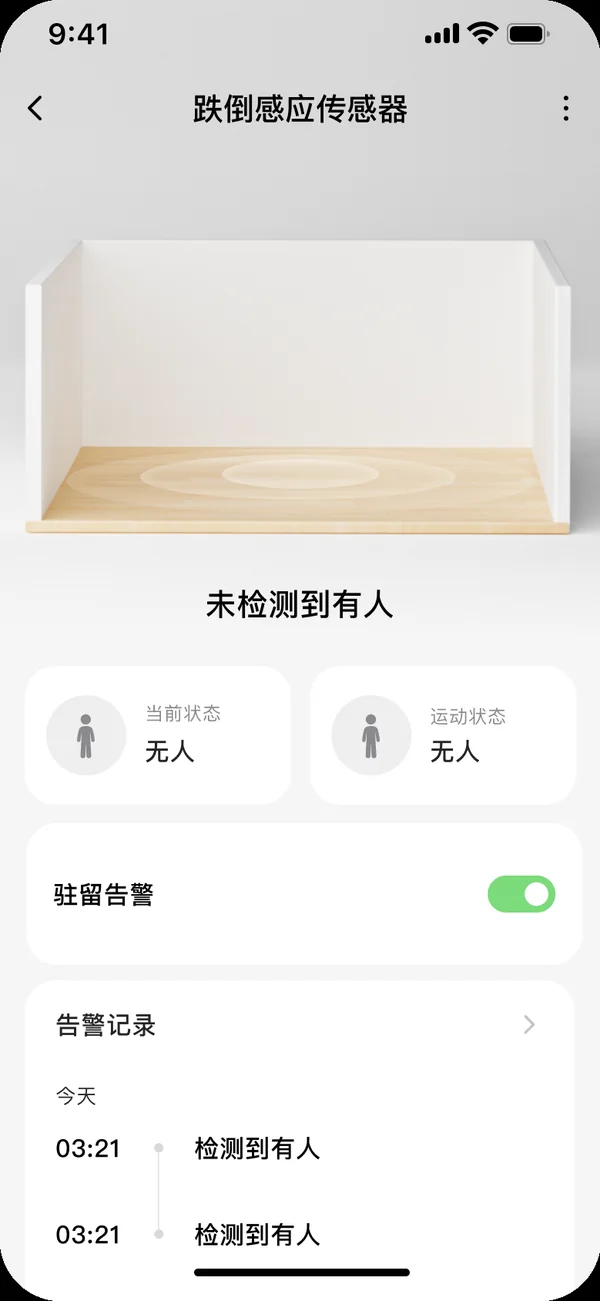 跌倒雷达：未检测到有人